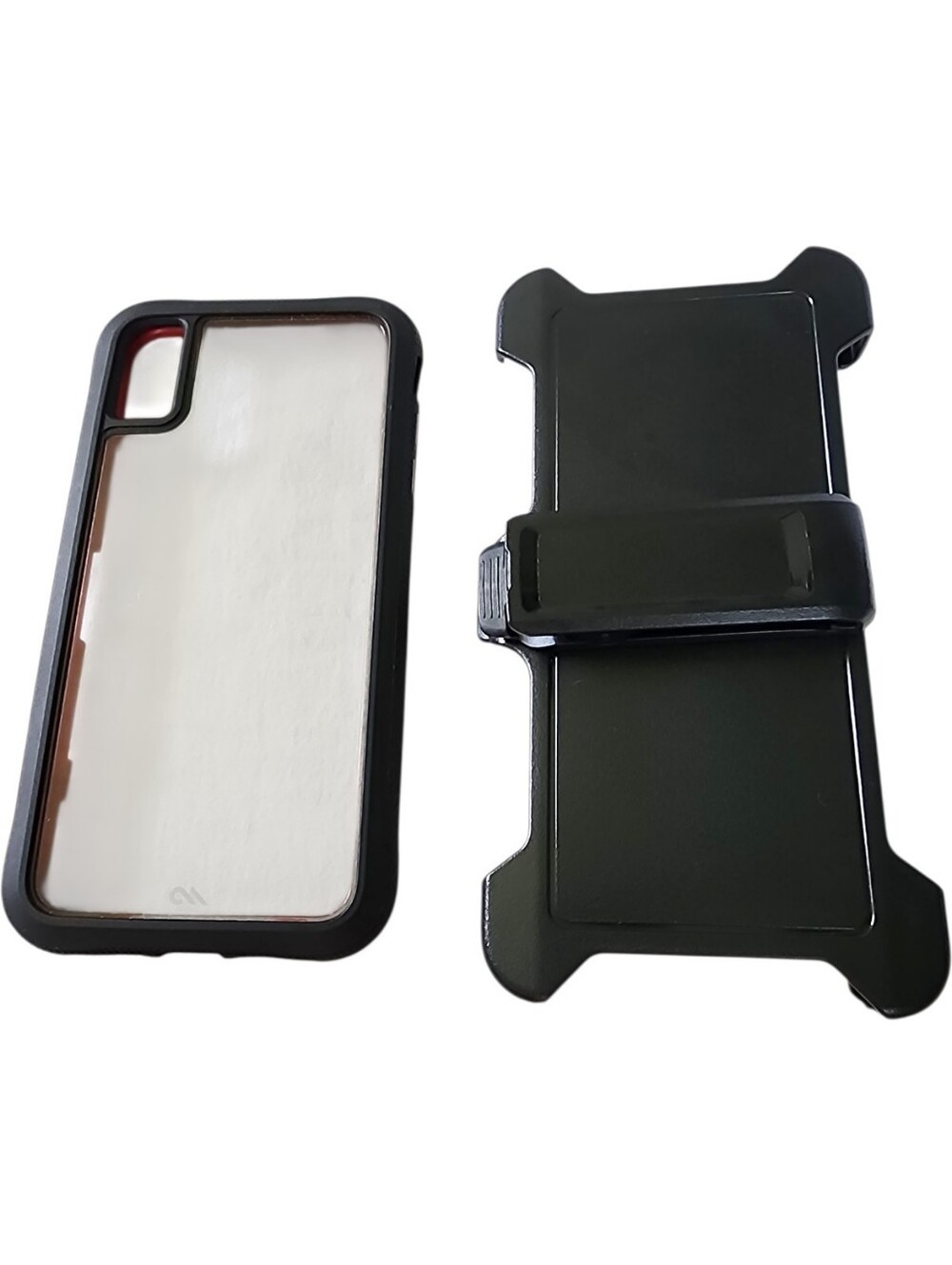 Black/red/clear Rugged Case & Belt Clip Holster For iPhone X or XS